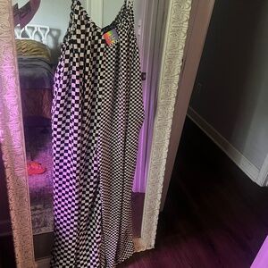 Alora Eden two tone checkered jumpsuit